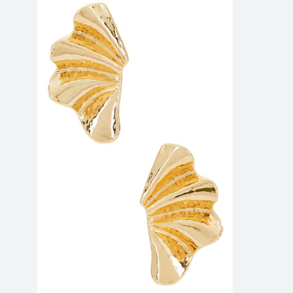 NEW~ Anthropologie Amber Sceats "Luca" Wavy Gold Wings Earrings - Picture 5 of 13